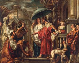 Der Tribut des Kalifen Harun al-Raschid an Karl den Großen, ca. 1663 von Jacob Jordaens