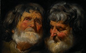 Zwei Studien des Kopfes eines alten Mannes von Jacob Jordaens