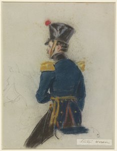 Porträt von Leutnant Werner zu Pferd