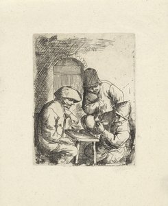 Drei Männer und ein leerer Krug (Kopien nach Adriaan van Ostade)