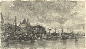 Die Außenseite mit dem Schreierstoren in Amsterdam von Jacob Maris