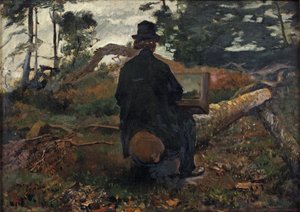 Der Maler Frederik Hendrik Kaemmerer bei der Arbeit in Oosterbeek von Jacob Maris