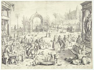 Der reiche Mann und Lazarus von Jacob Matham