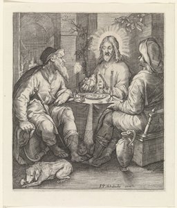 Mahlzeit in Emmaus von Jacob Matham