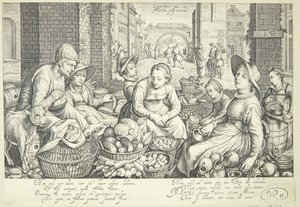Marktszene in einer Stadt von Jacob Matham