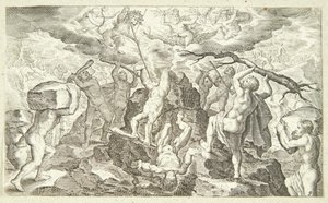 Schlacht zwischen den Göttern und Titanen von Jacob Matham
