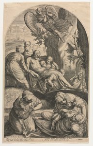 Die Jünger Christi tragen seinen Körper zum Grab, 1594 von Jacob Matham