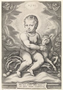 Sitzendes Christuskind mit Lamm von Jacob Matham