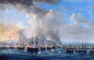 Die russisch-türkische Schlacht bei der Burg Damietta von Jacob Philip Hackert