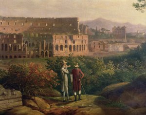 Johann Wolfgang von Goethe (1749-1832) besucht das Kolosseum in Rom, ca. 1790