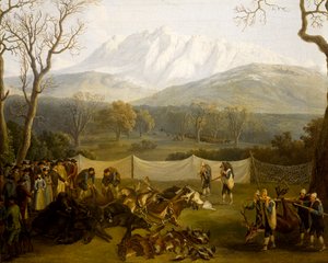Winter: Jagd im Persano-Reservat von Jacob Philippe Hackert