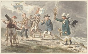 Karikatur auf den Rückzug von Napoleon I. Bonaparte aus Russland