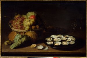 Stillleben, Austern und Früchte