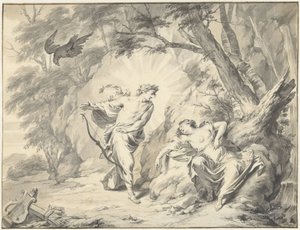 Apollo durchbohrt Coronis mit einem Pfeil von Jacob de Wit