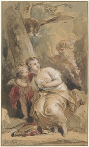 Callisto, Amor und Jupiter mit dem Adler