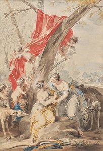 Jupiter (in der Gestalt von Diana) und Callisto von Jacob de Wit