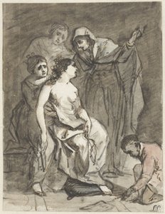 Skizze einer büßenden Magdalena (?) von Jacob de Wit