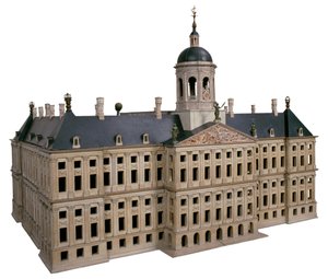 Mäßigkeit. Skulptur beim Modell des neuen Rathauses am Dam. von Jacob van Campen