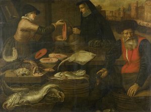 Fischhändler von Jacob van Nieulandt