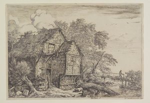 Das Häuschen und die Fußgängerbrücke von Jacob van Ruisdael