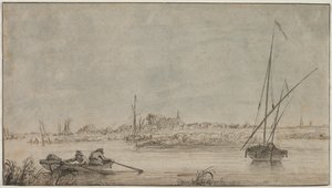 Ansicht von Dordrecht vom Fluss aus