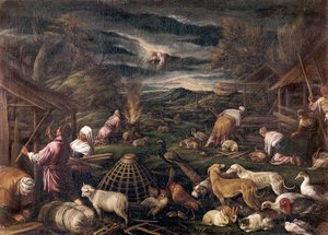 Noah nach der Sintflut. Gemälde von Jacopo da Ponte, genannt Jacopo Bassano (1515-1592) von Jacopo Bassano