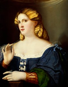 Frau mit Fächer von Jacopo (c.1480 1528) Palma