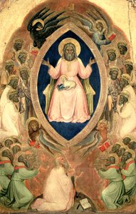 Gottvater auf dem Thron aus dem Polyptychon der Apokalypse, nach 1343 von Jacopo Alberegno