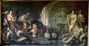 Cosimo I. de Medici empfängt Papst Pius V.