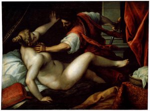 Tarquinius und Lucretia, 16. oder frühes 17. Jahrhundert von Jacopo Palma