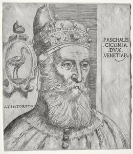 Porträt von Pasquale Cicogna, Doge von Venedig von Jacopo Palma il Giovane