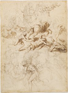 Die Bekehrung des Heiligen Paulus; Adam und Eva von Jacopo Palma il Giovane