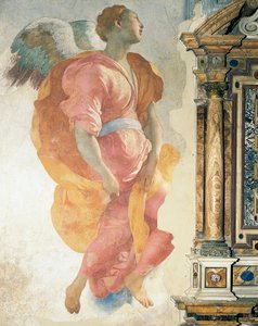 Erzengel Gabriel, Fresko, Capponi-Kapelle, Kirche Santa Felicita, Florenz