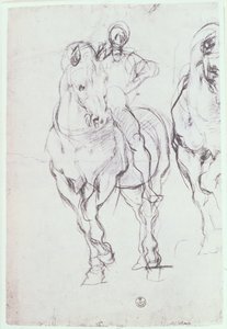 Studie eines Reiters für Die Israeliten löschen ihren Durst in der Wüste von Jacopo Pontormo