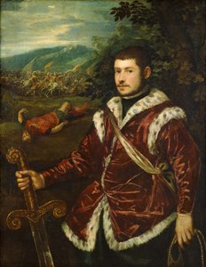 Porträt eines jungen Mannes als David, ca. 1555 von Jacopo Robusti Tintoretto