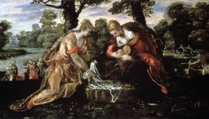 Das Auffinden von Moses, 16. Jahrhundert von Jacopo Robusti Tintoretto