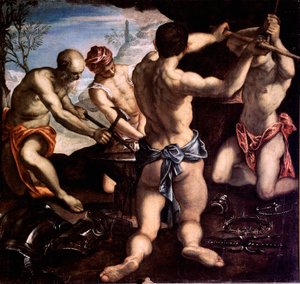 Die Schmiede des Vulkan von Jacopo Robusti Tintoretto