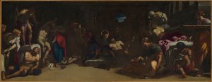 Heiliger Rochus besucht die Pestopfer von Venedig im Lazarett von Jacopo, Tintoretto
