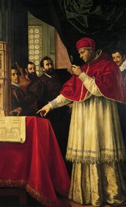 Michelangelo präsentiert Modelle für die Fassade von San Lorenzo, die Laurentianische Bibliothek und die Medici-Gräber Papst Leo X. und Kardinal Giulio de Medici