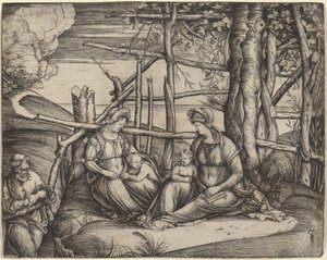 Heilige Familie mit der heiligen Elisabeth und dem kleinen Johannes dem Täufer