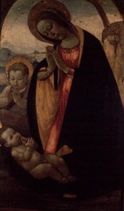 Madonna mit Kind und dem kleinen Johannes dem Täufer von Jacopo del Sellaio