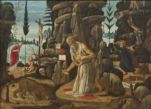 Der reuige Heilige Hieronymus, von Jacopo del Sellaio von Jacopo del Sellaio