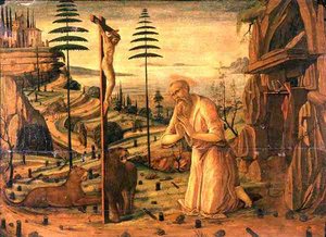 Der heilige Hieronymus beim Gebet von Jacopo del Sellaio
