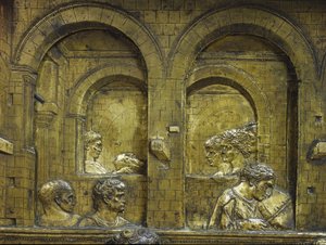 Das Festmahl des Herodes, (Detail) von Jacopo della Quercia