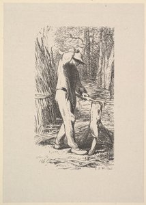 Holzfäller macht ein Bündel, 1853 von Jacques Adrien Lavieille