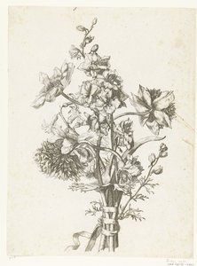 Blumenstrauß mit Anemonen, Hyazinthe und Rittersporn