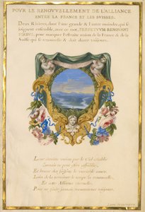 Wappen mit Landschaft von Jacques Bailly