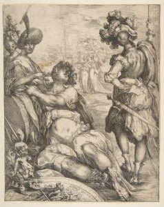 Militärfiguren vor einer Stadt, 1595-1616 von Jacques Bellange