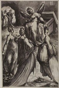 Die drei Marien am Grab mit dem Engel von Jacques Bellange