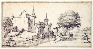 Ein Schloss mit Zugbrücke